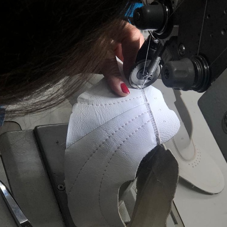 Manufacturing photo of the Simple & Strange sneaker.